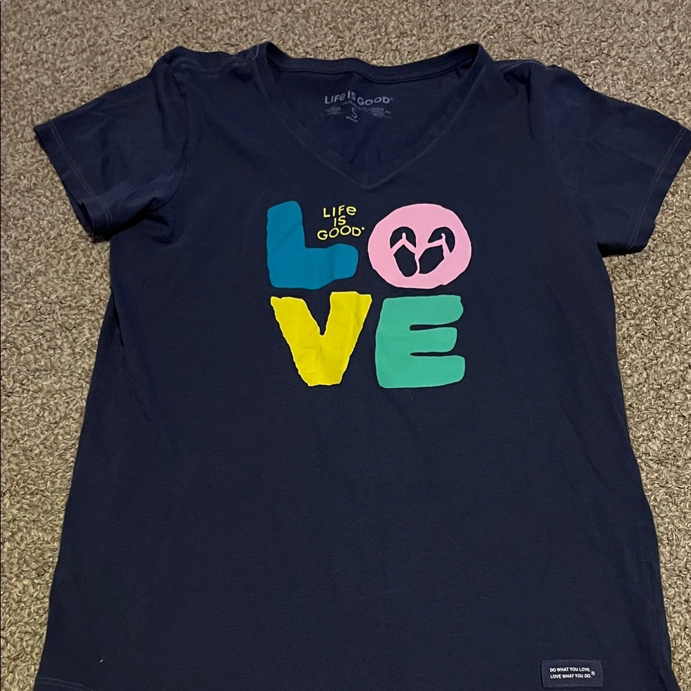 Life Is Good Kids' Navy Love Graphic Tee